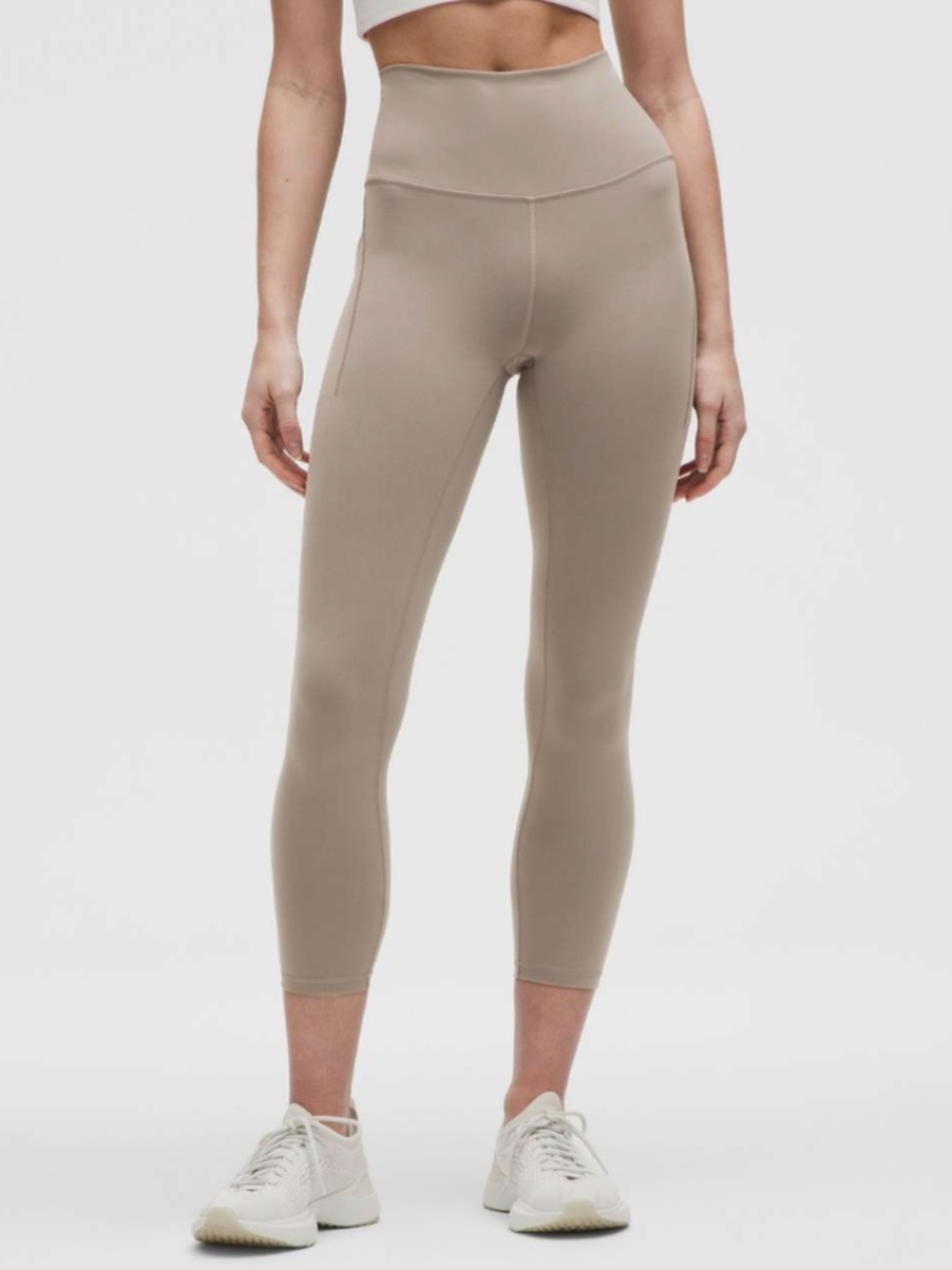 Lululemon Wunder Train High-Rise Crop with Pockets 23" Warm Ash Grey